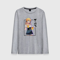 Мужской лонгслив Аниме девушка - пивняшка
