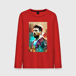 Лонгслив хлопковый мужской Lionel Messi - football - striker, цвет: красный