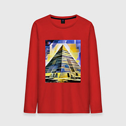 Лонгслив хлопковый мужской Великие пирамиды майя, цвет: красный