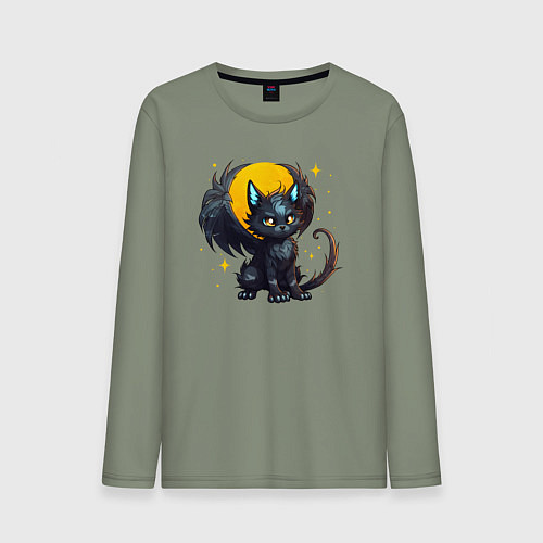 Мужской лонгслив Cat dragon / Авокадо – фото 1