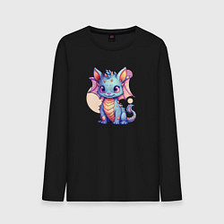 Мужской лонгслив Cute dragon cat