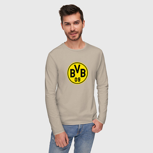 Мужской лонгслив Borussia fc sport / Миндальный – фото 3