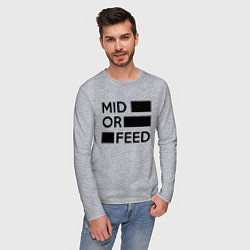 Лонгслив хлопковый мужской Mid or feed, цвет: меланж — фото 2