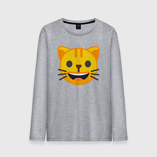 Мужской лонгслив Жёлтый котик счастлив / Меланж – фото 1