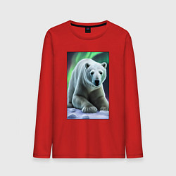 Мужской лонгслив Полярный медведь на снегу