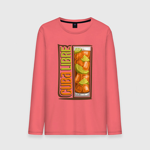 Мужской лонгслив Куба либре / Коралловый – фото 1