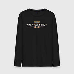 Лонгслив хлопковый мужской Warhammer 40000 space marine 2 logo, цвет: черный