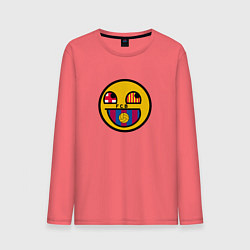 Лонгслив хлопковый мужской Barcelona smile, цвет: коралловый