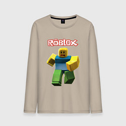 Лонгслив хлопковый мужской Roblox бегущий персонаж, цвет: миндальный