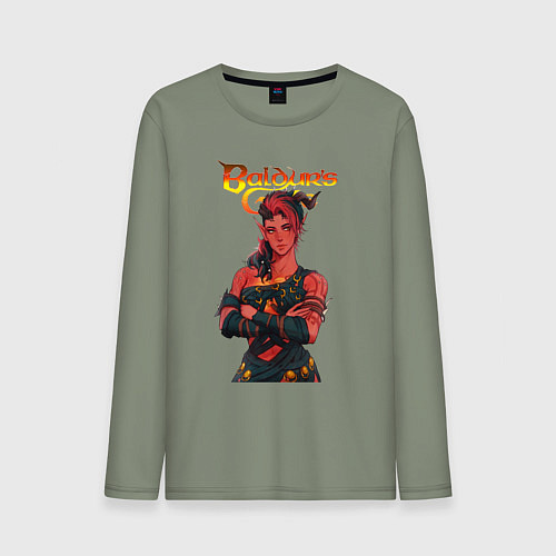 Мужской лонгслив Карлах - врата балдура / Авокадо – фото 1