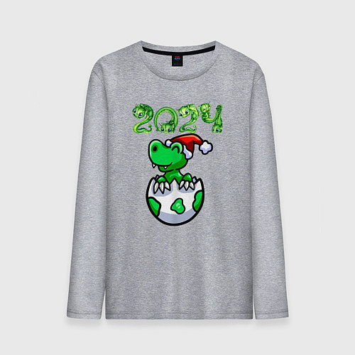 Мужской лонгслив Дракончик вылупился из яйца / Меланж – фото 1