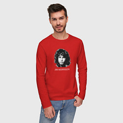 Лонгслив хлопковый мужской Tribute to Jim Morrison one, цвет: красный — фото 2