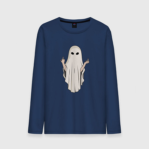 Мужской лонгслив The unkind ghost / Тёмно-синий – фото 1