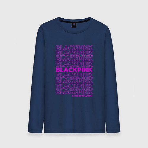 Мужской лонгслив Blackpink kpop - музыкальная группа из Кореи / Тёмно-синий – фото 1