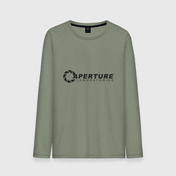 Лонгслив хлопковый мужской Aperture Laboratories логотип, цвет: авокадо