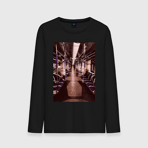 Мужской лонгслив Призрачный поезд / Черный – фото 1