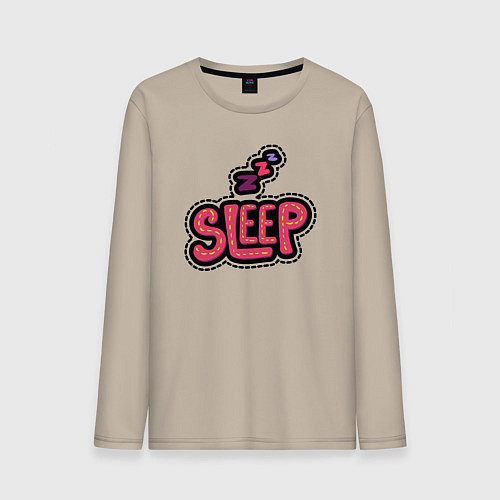 Мужской лонгслив Sleep / Миндальный – фото 1