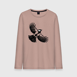 Мужской лонгслив Синица трафарет