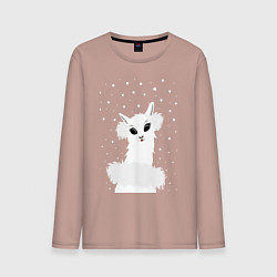 Мужской лонгслив Лама-альпака в пушистых наушниках