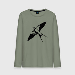 Мужской лонгслив Ласточка парит трафарет