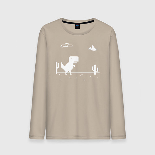 Мужской лонгслив Динозавр гугл хром Дино / Миндальный – фото 1