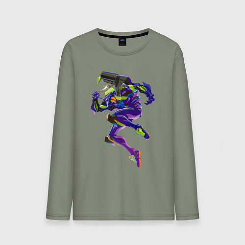Мужской лонгслив Био-робот евангелион 01 / Авокадо – фото 1