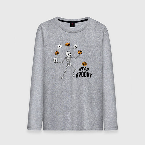 Мужской лонгслив Stay spooky / Меланж – фото 1