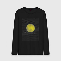 Лонгслив хлопковый мужской Луна абстракция, цвет: черный
