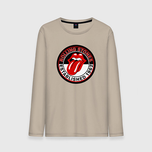 Мужской лонгслив Rolling Stones established 1962 / Миндальный – фото 1