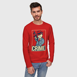 Лонгслив хлопковый мужской Vault crime, цвет: красный — фото 2