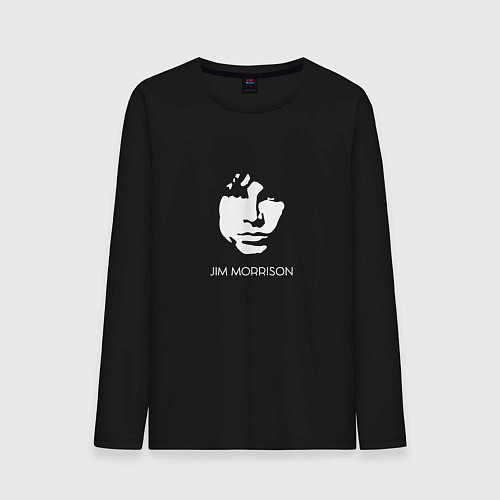 Мужской лонгслив Jim Morrison black white minimalism / Черный – фото 1