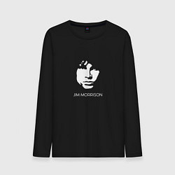 Лонгслив хлопковый мужской Jim Morrison black white minimalism, цвет: черный