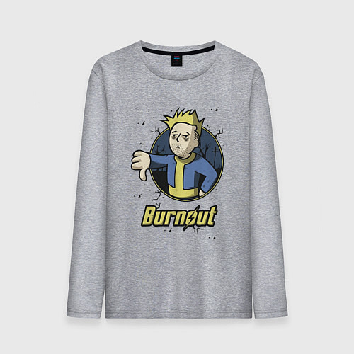 Мужской лонгслив Burnout - vault boy / Меланж – фото 1