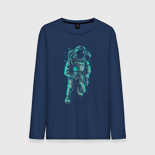 Мужской лонгслив Space fly / Тёмно-синий – фото 1