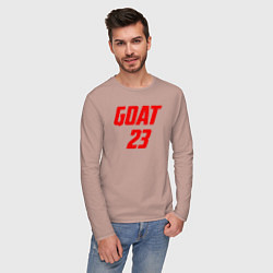 Лонгслив хлопковый мужской Goat 23, цвет: пыльно-розовый — фото 2