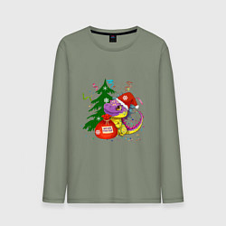 Мужской лонгслив Новогодний дракон желает счастья