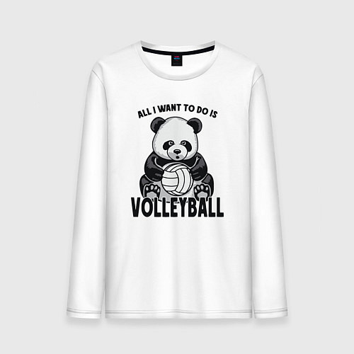 Мужской лонгслив Panda volleyball / Белый – фото 1