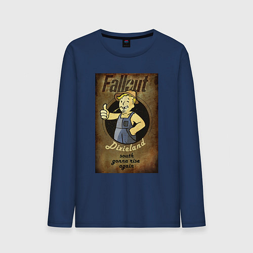 Мужской лонгслив Fallout - dixieland / Тёмно-синий – фото 1