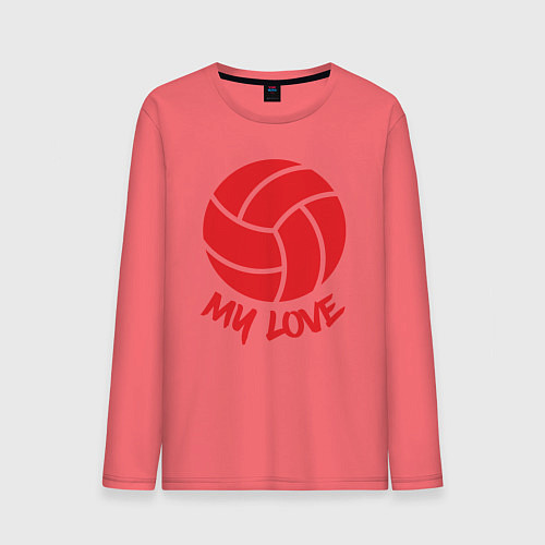 Мужской лонгслив Volleyball my love / Коралловый – фото 1