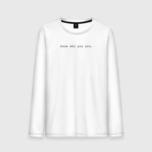 Мужской лонгслив Know who you are / Белый – фото 1