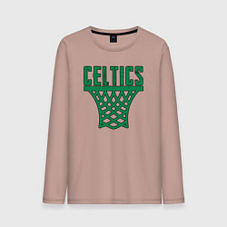 Лонгслив хлопковый мужской Celtics net, цвет: пыльно-розовый