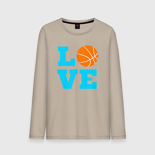 Мужской лонгслив Любовь к баскетболу / Миндальный – фото 1