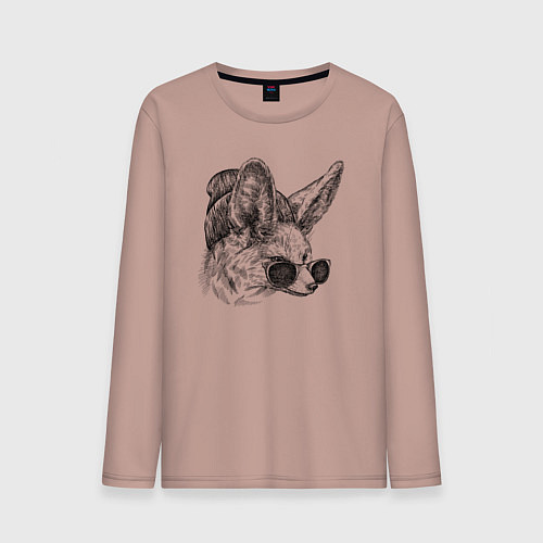 Мужской лонгслив Фенек модный / Пыльно-розовый – фото 1