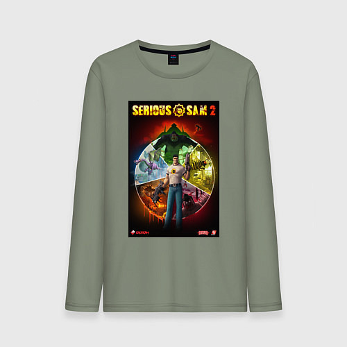 Мужской лонгслив Serious Sam 2 - all bosses / Авокадо – фото 1