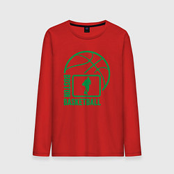 Лонгслив хлопковый мужской Boston basketball, цвет: красный