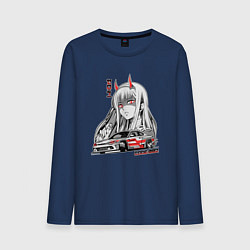 Лонгслив хлопковый мужской Nissan Silvia S15 Drift Zero Two, цвет: тёмно-синий