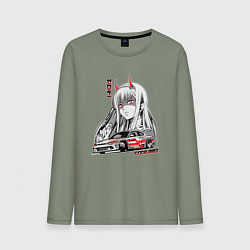 Лонгслив хлопковый мужской Nissan Silvia S15 Drift Zero Two, цвет: авокадо