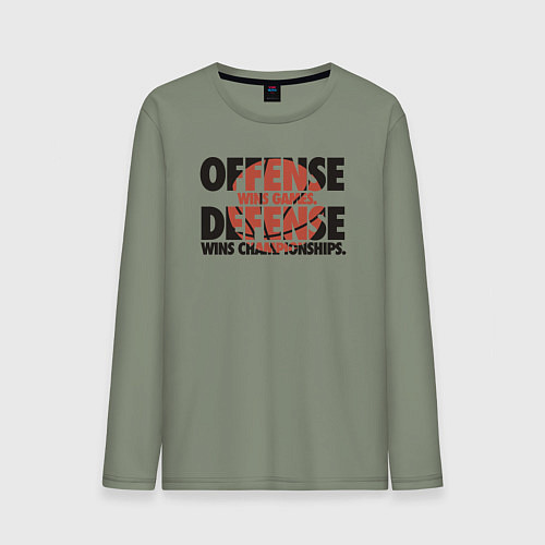 Мужской лонгслив Защита выигрывает чемпионаты / Авокадо – фото 1