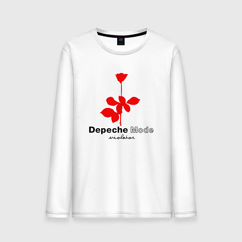 Мужской лонгслив Depeche Mode - Violator album logo / Белый – фото 1