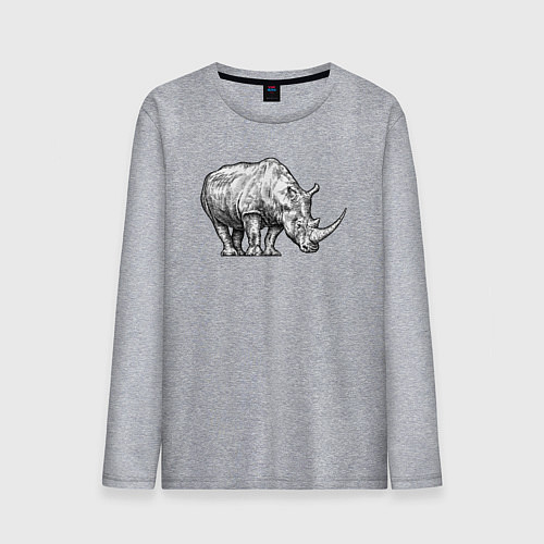 Мужской лонгслив Носорог большой / Меланж – фото 1